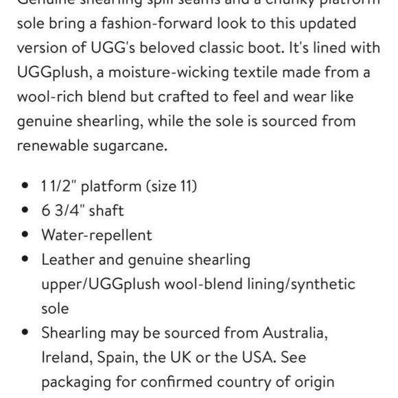 Brand new UGG Gorgeous Chillapeak genuine shearling Trimmed boot - Picture 9 of 9